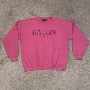 BLTEE Brian Lightenberg Pink Ballin Paris Sweatshirt Cotton Size Large